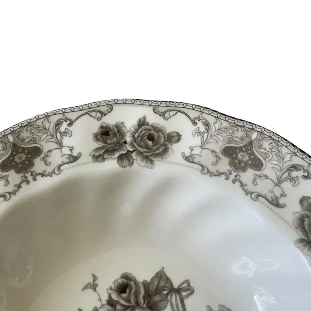 PALATE & PLATE Victorian BROWN Rose Floral Porcelain 8.5